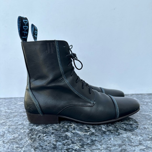 John Fluevog Black Leather Lace up Ankle Boots men’s Size 7. - Picture 3 of 13